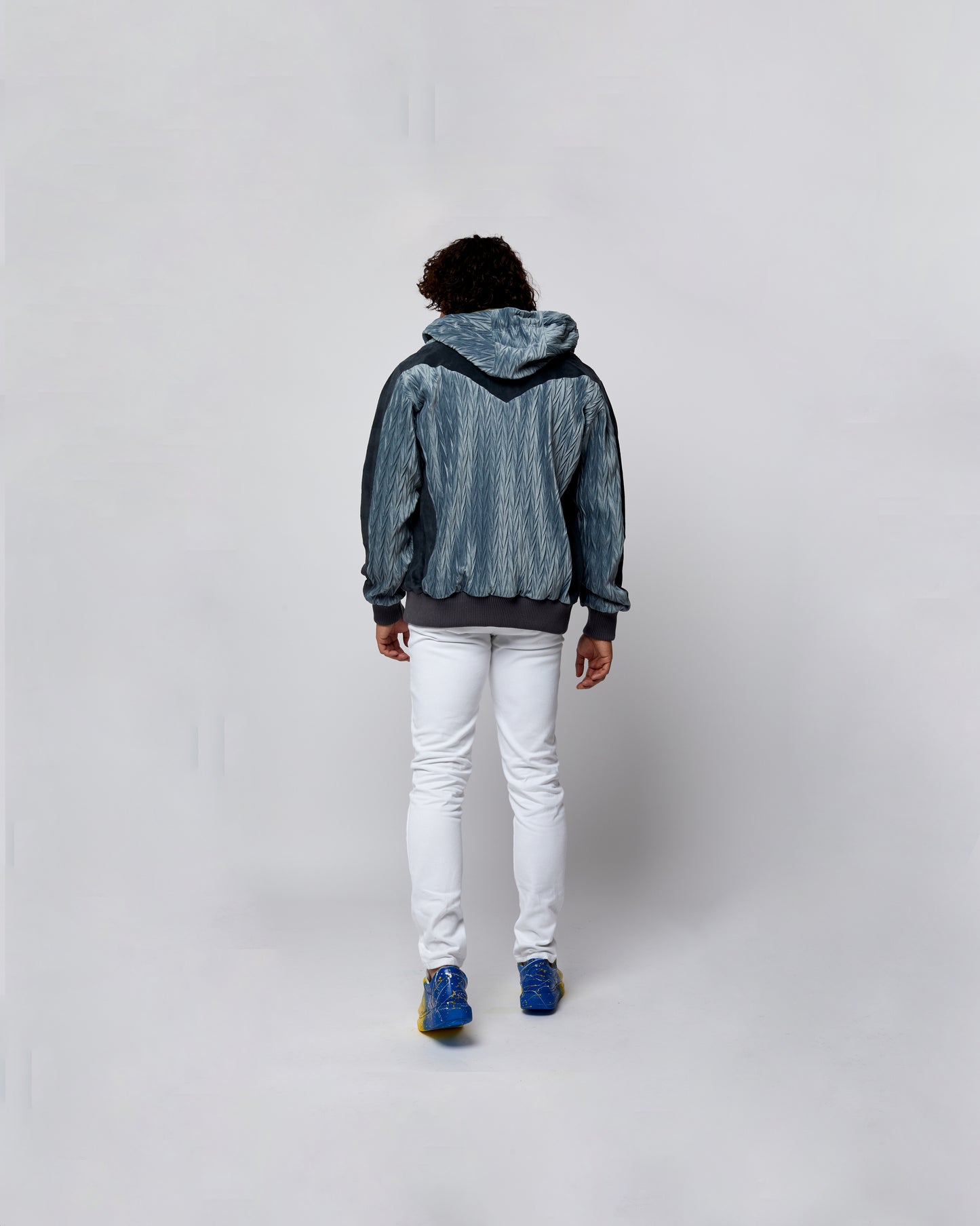 Crush Velvet Jacket Sky & Royal Blue – Coats & Jackets