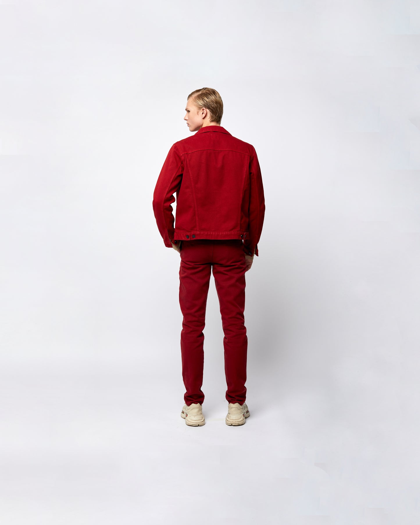 Denim Trucker Jacket Blood Red – Demin