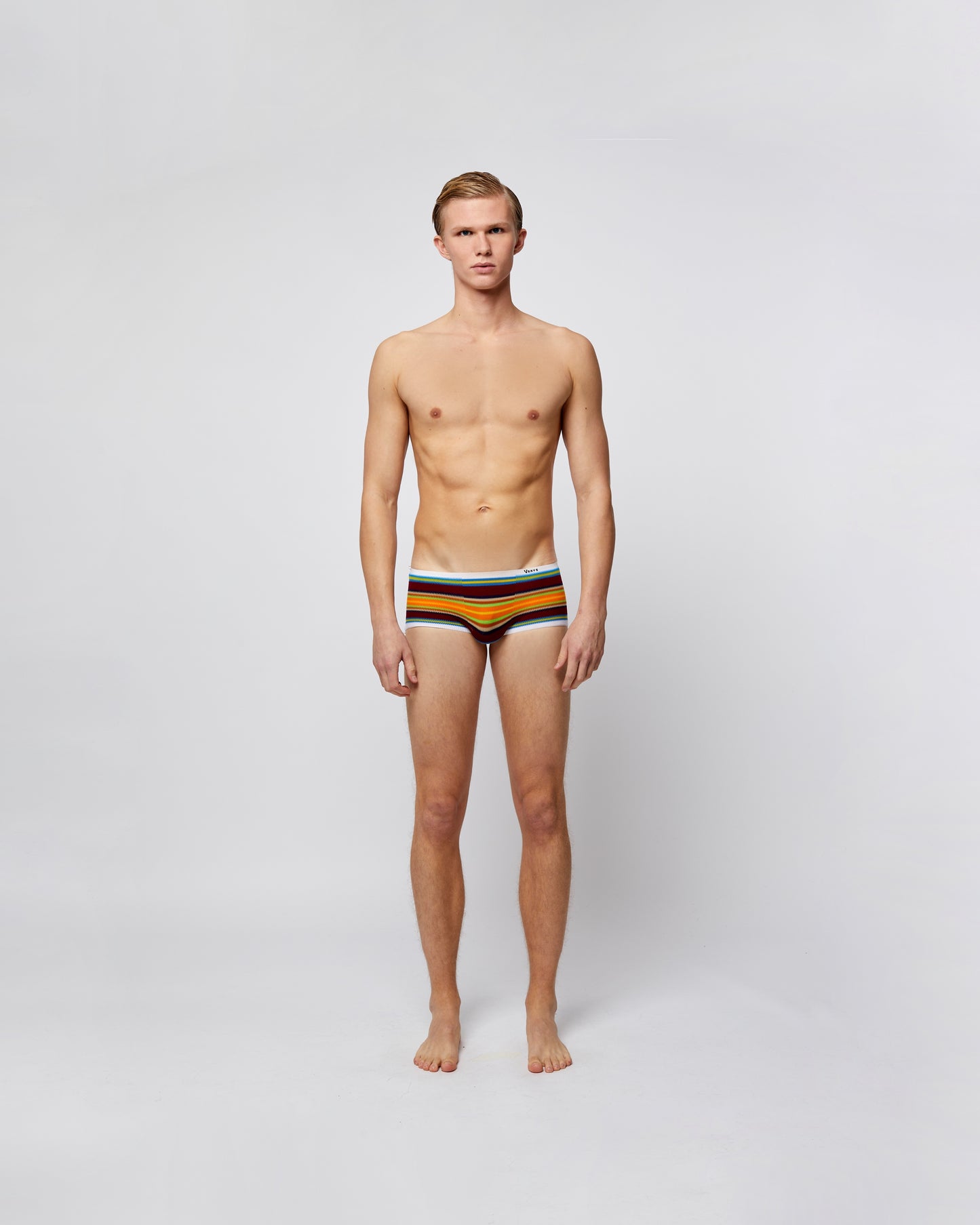 Men's Retro Underwear Chocolate Brown Rainbow – Cotton
