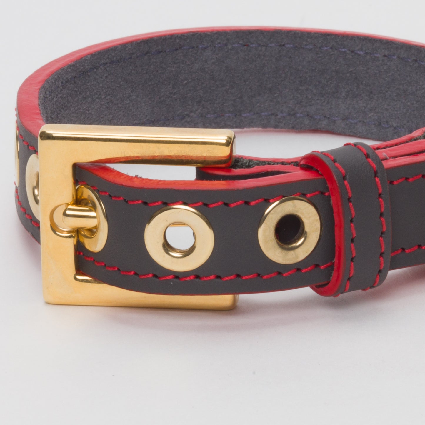 Luxury Leather Dog Collar Grey with Eyelets for Toy & Small Dogs – Leather Collar