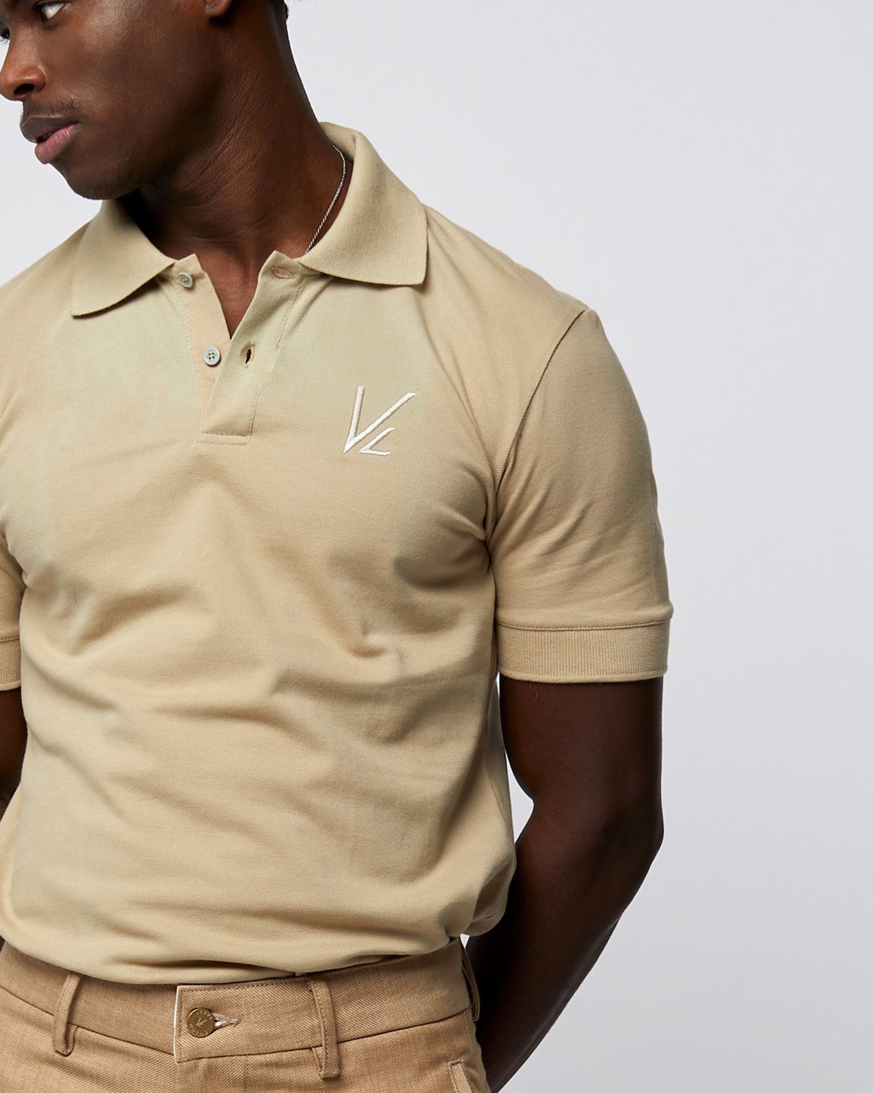 Short Sleeve Polo T-Shirt Cream