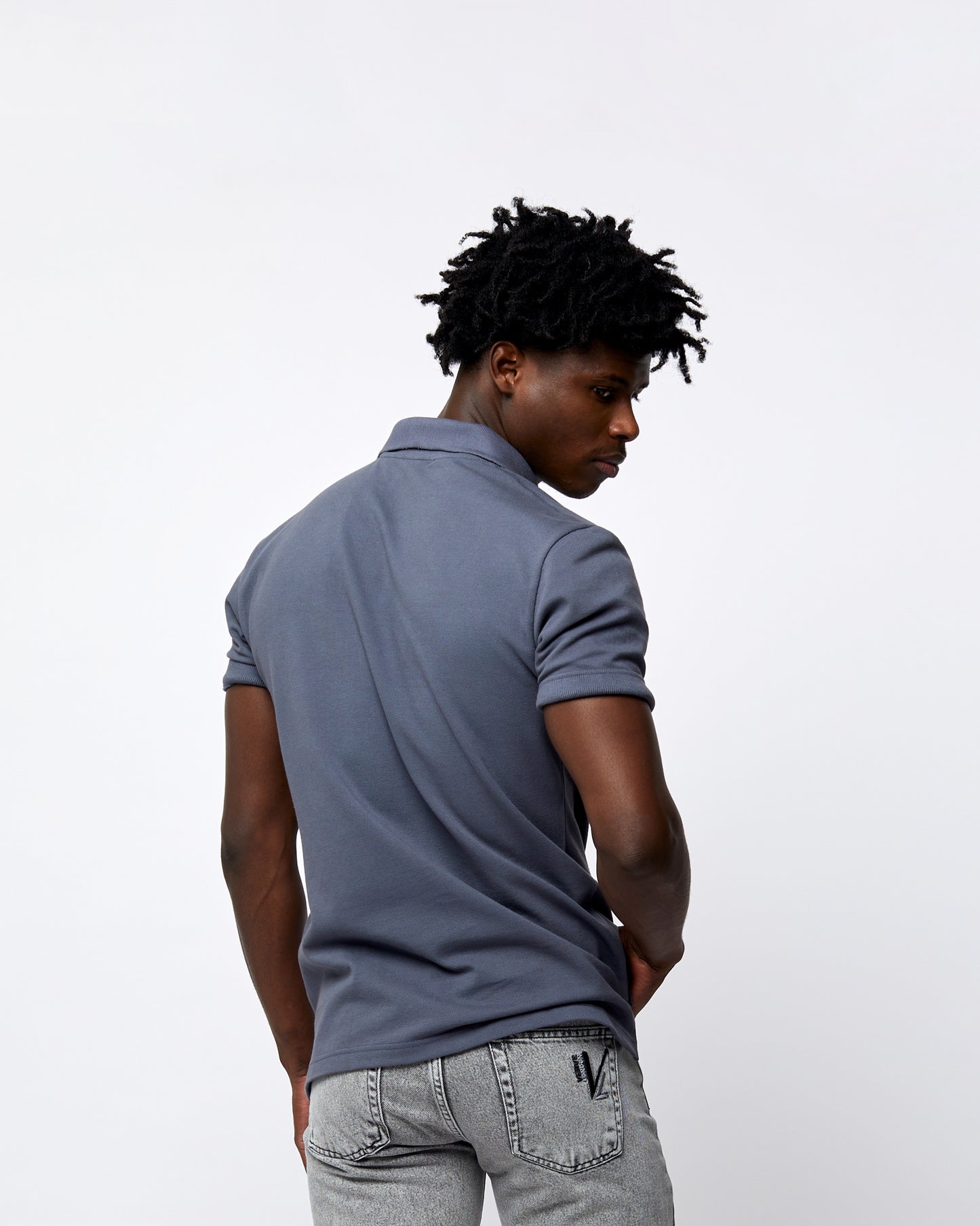 Short Sleeve Polo T-Shirt Dark Grey
