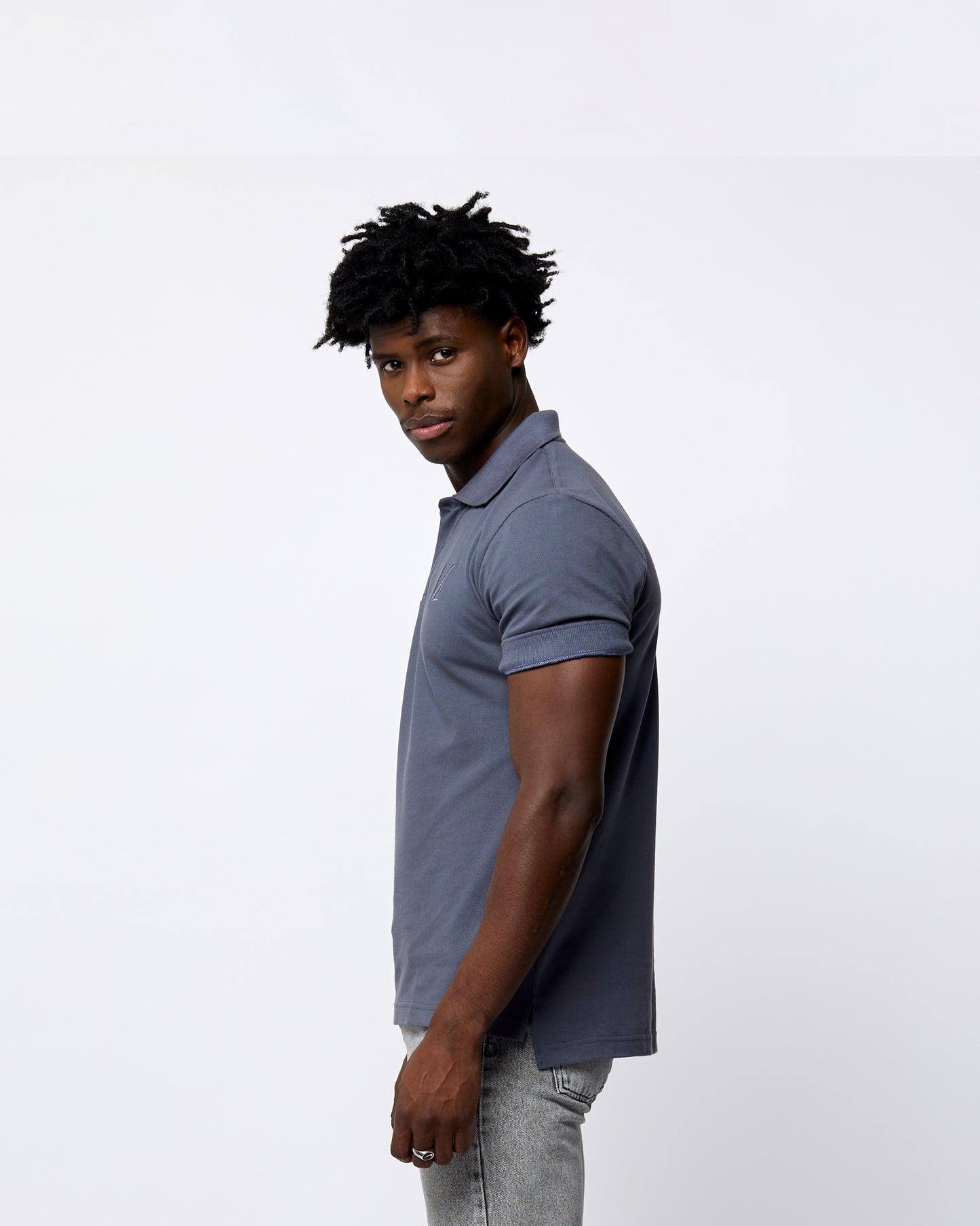 Short Sleeve Polo T-Shirt Dark Grey