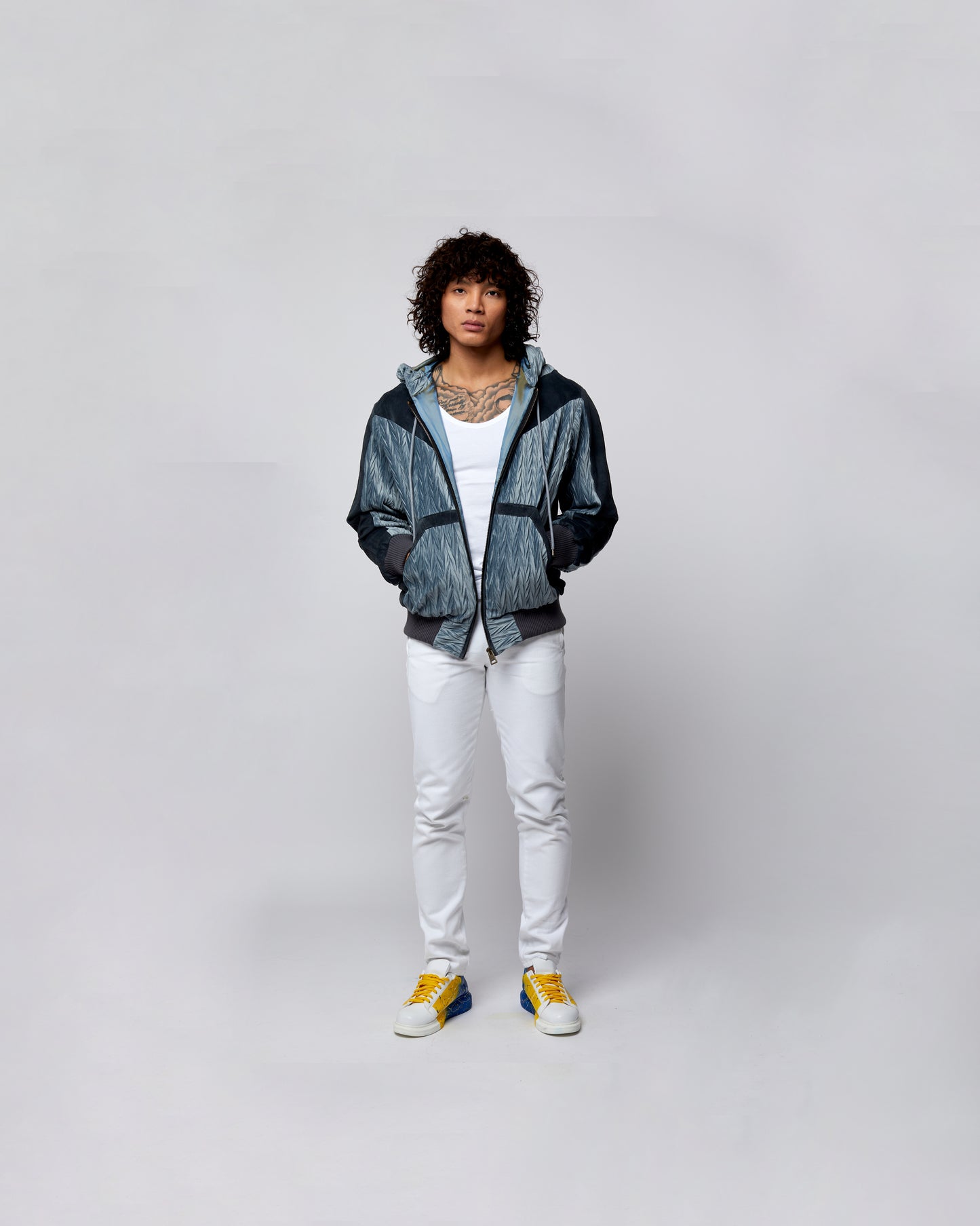 Crush Velvet Jacket Sky & Royal Blue – Coats & Jackets