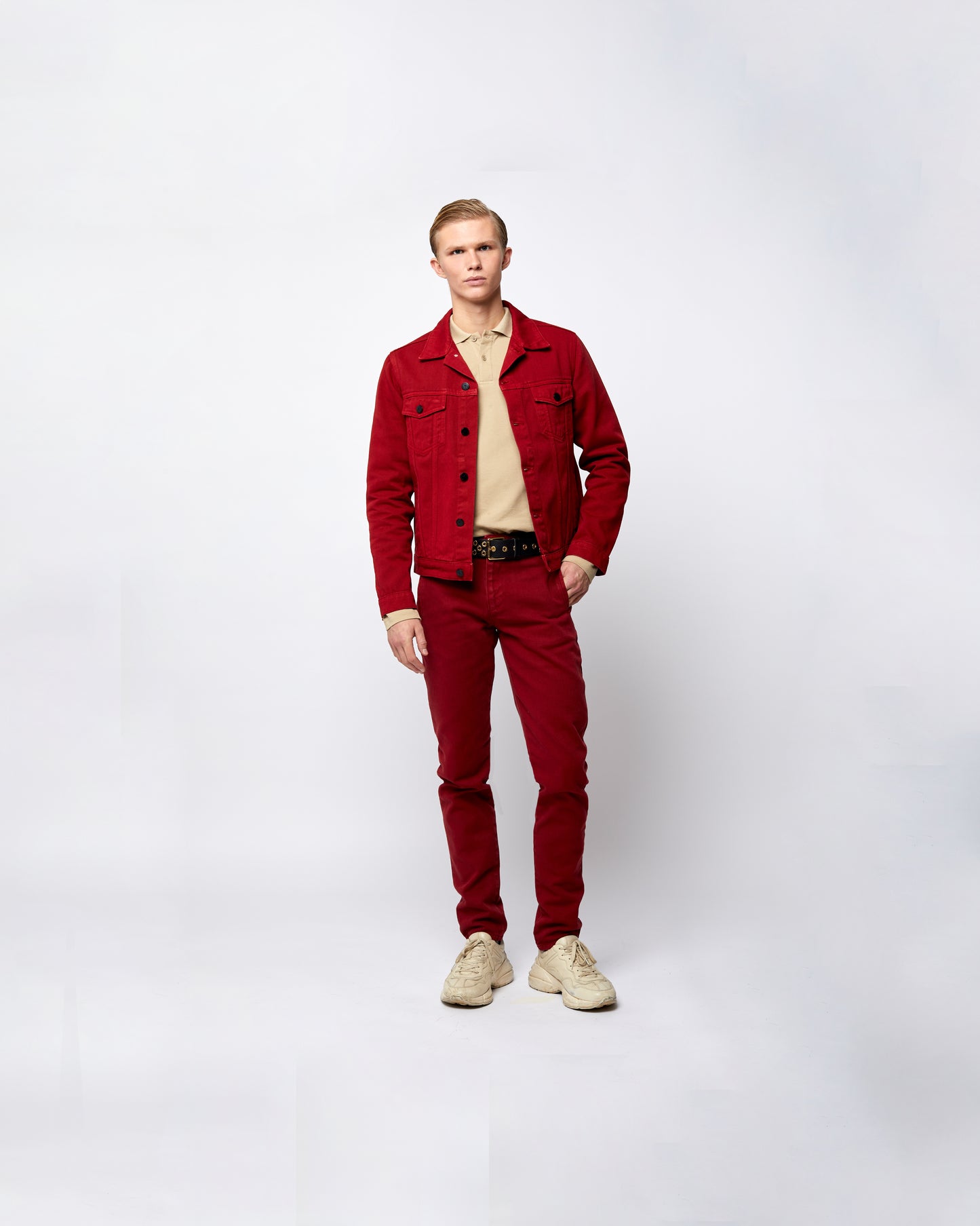 Denim Trucker Jacket Blood Red – Demin