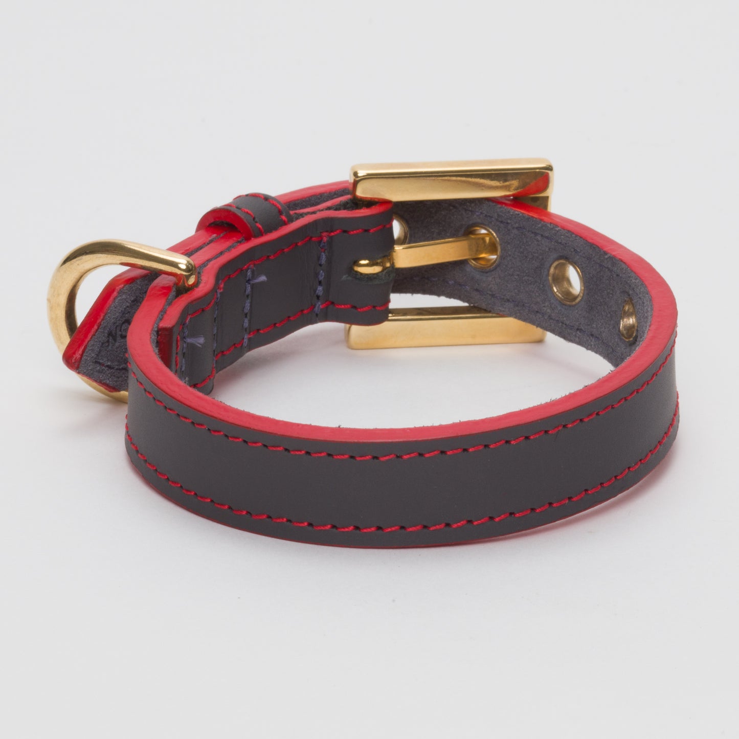 Luxury Leather Dog Collar Grey with Eyelets for Toy & Small Dogs – Leather Collar