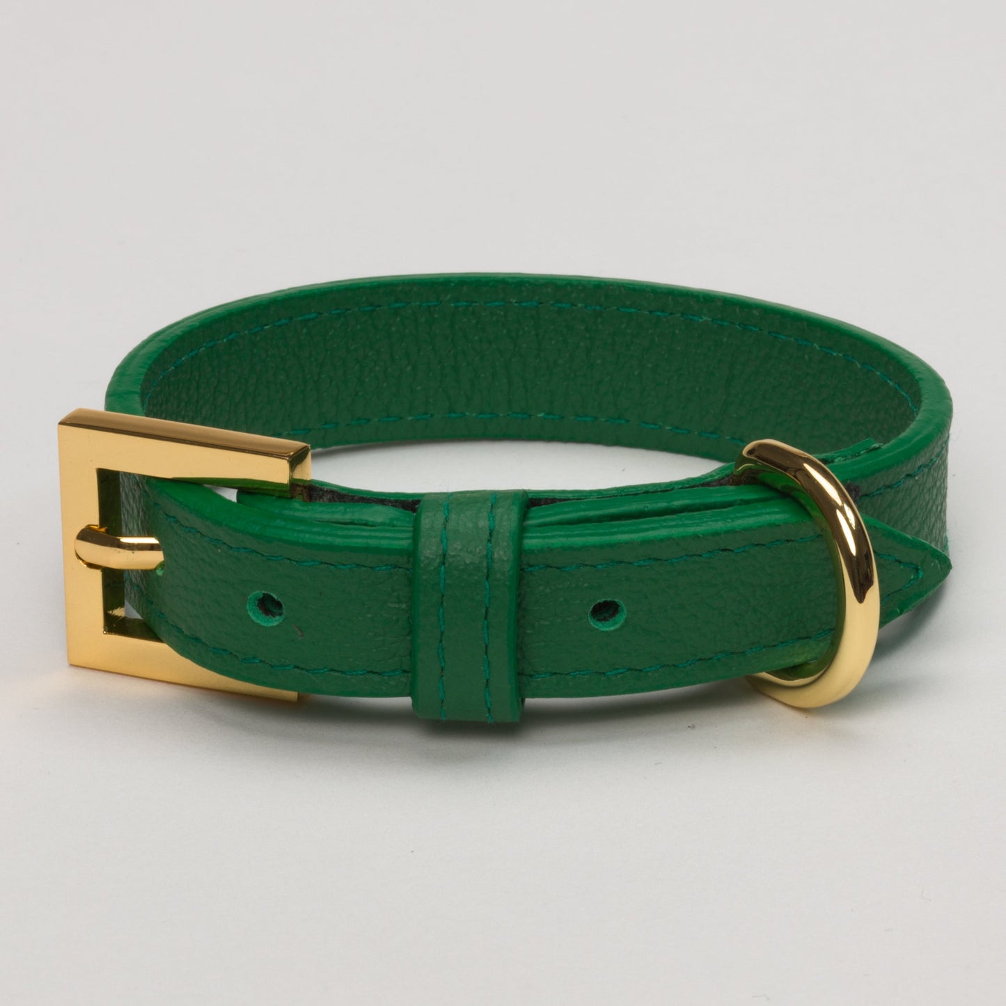 Racing Green Collar for Kittens and Cats – Leather Collar