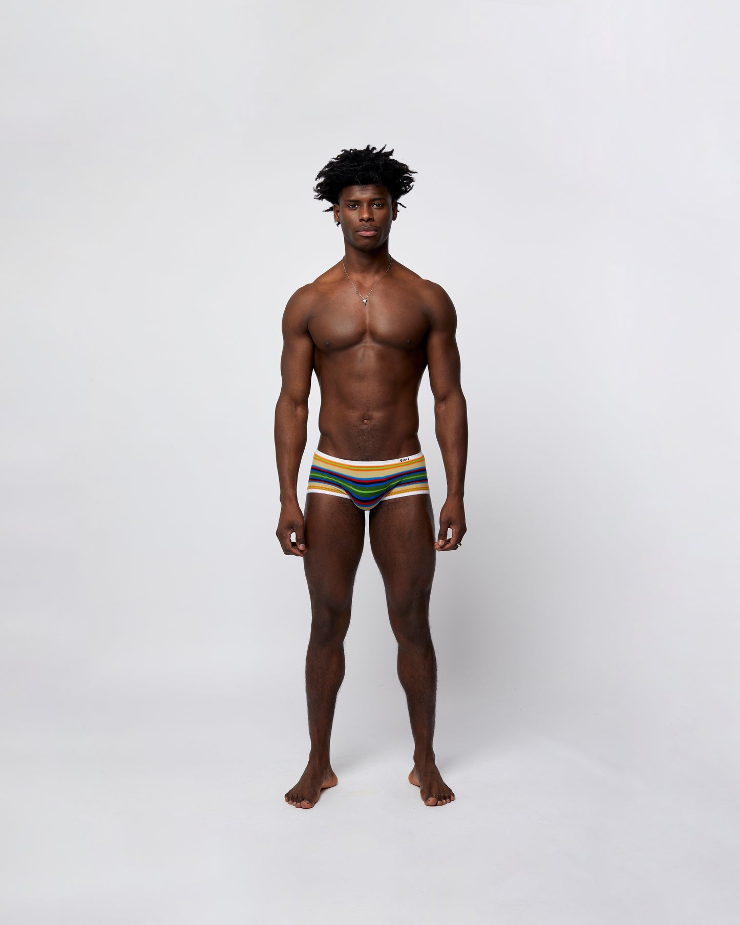 Men's Retro Underwear Black Rainbow – Cotton