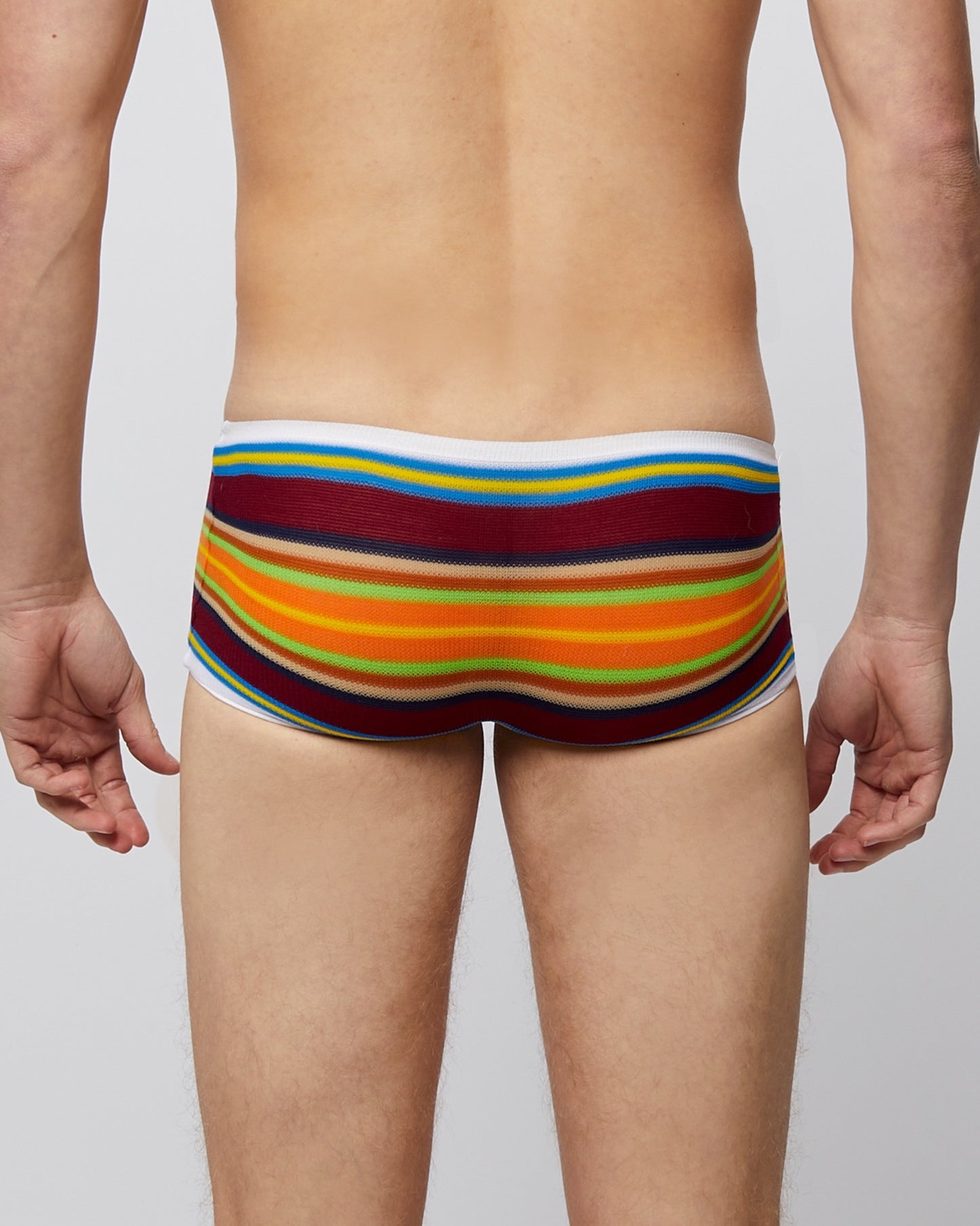 Men's Retro Underwear Chocolate Brown Rainbow – Cotton