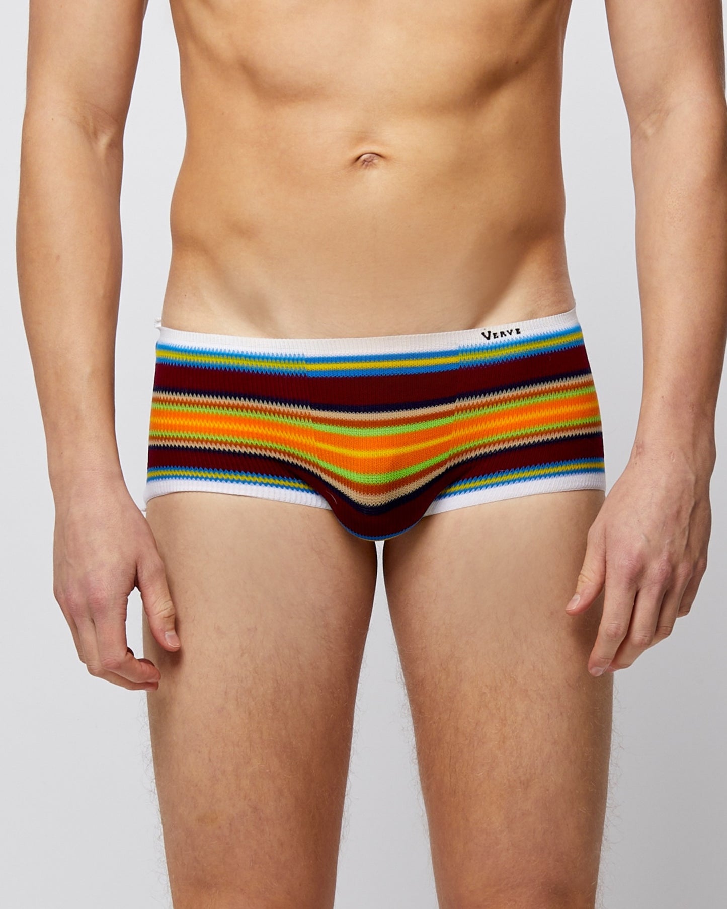 Men's Retro Underwear Chocolate Brown Rainbow – Cotton
