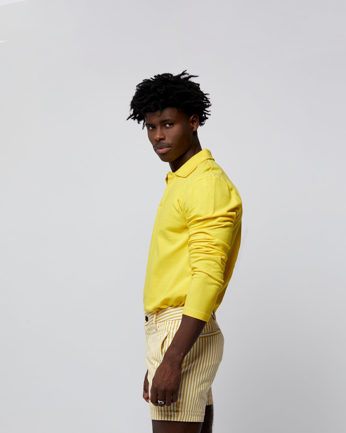 Long Sleeve Polo T-Shirt Yellow
