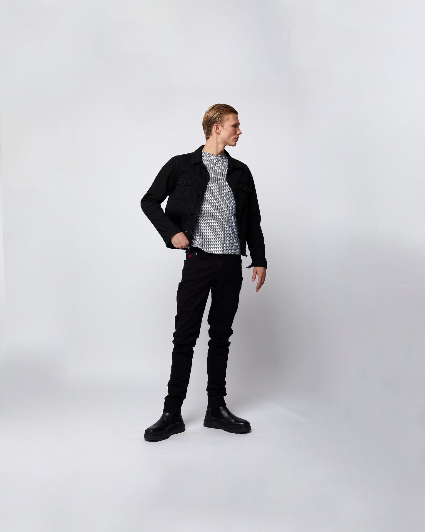 Denim Trucker Jacket Black – Demin