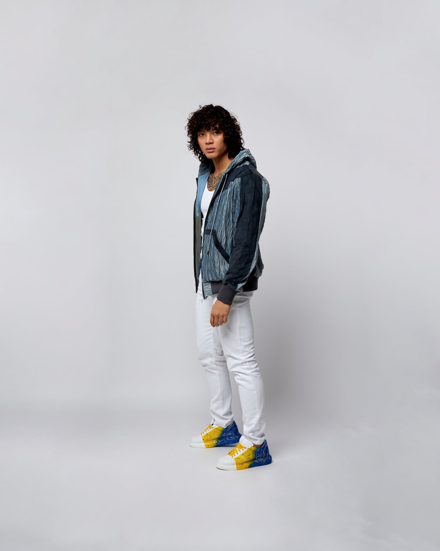 Crush Velvet Jacket Sky & Royal Blue – Coats & Jackets