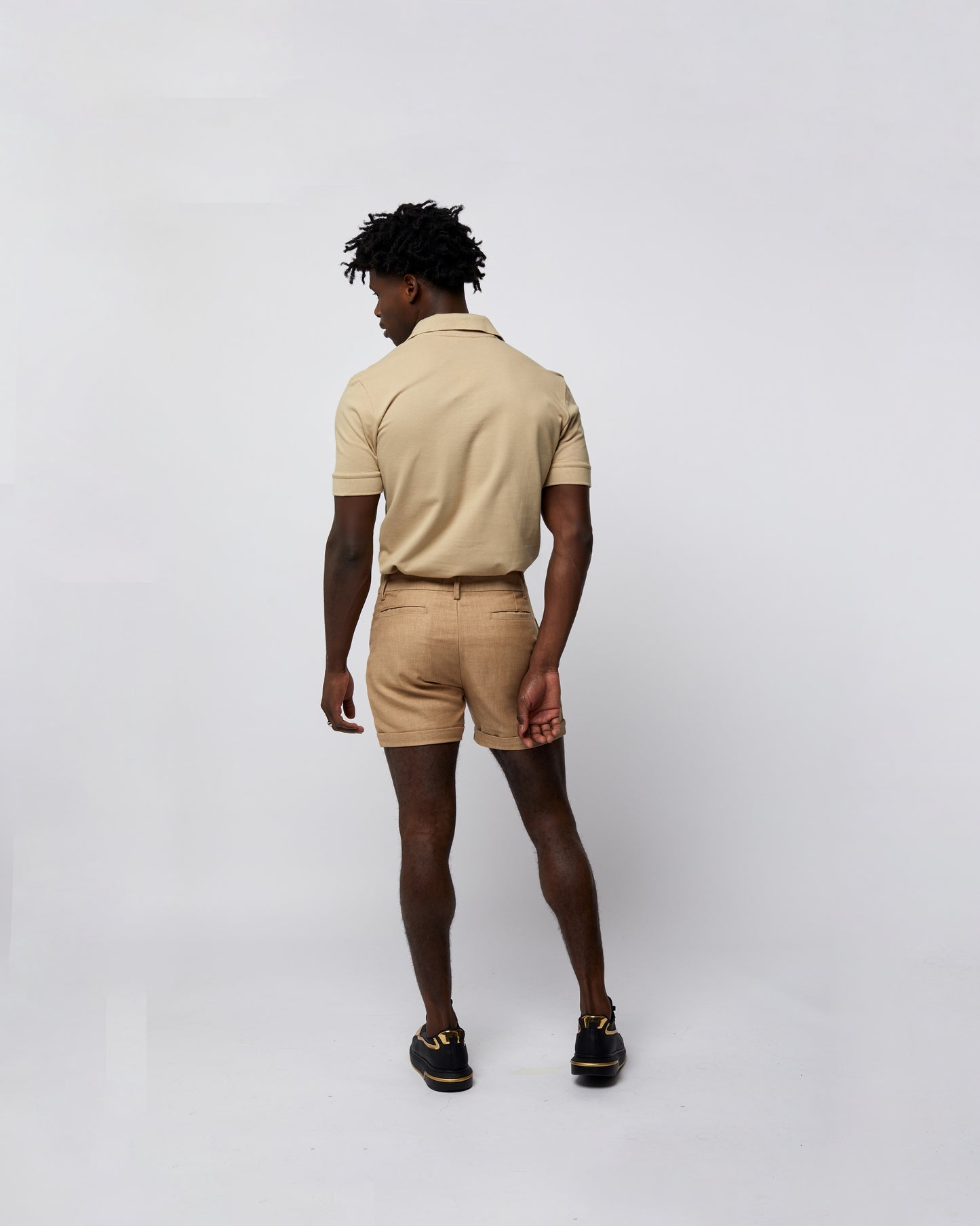Short Sleeve Polo T-Shirt Cream