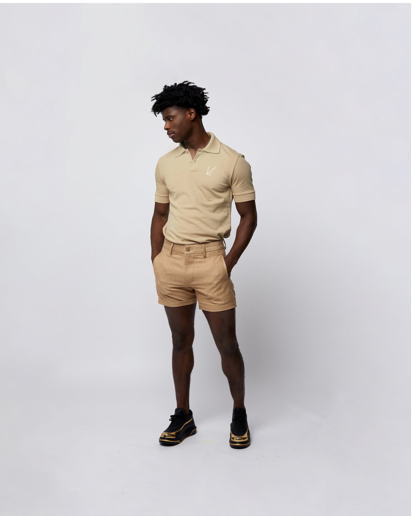 Short Sleeve Polo T-Shirt Cream