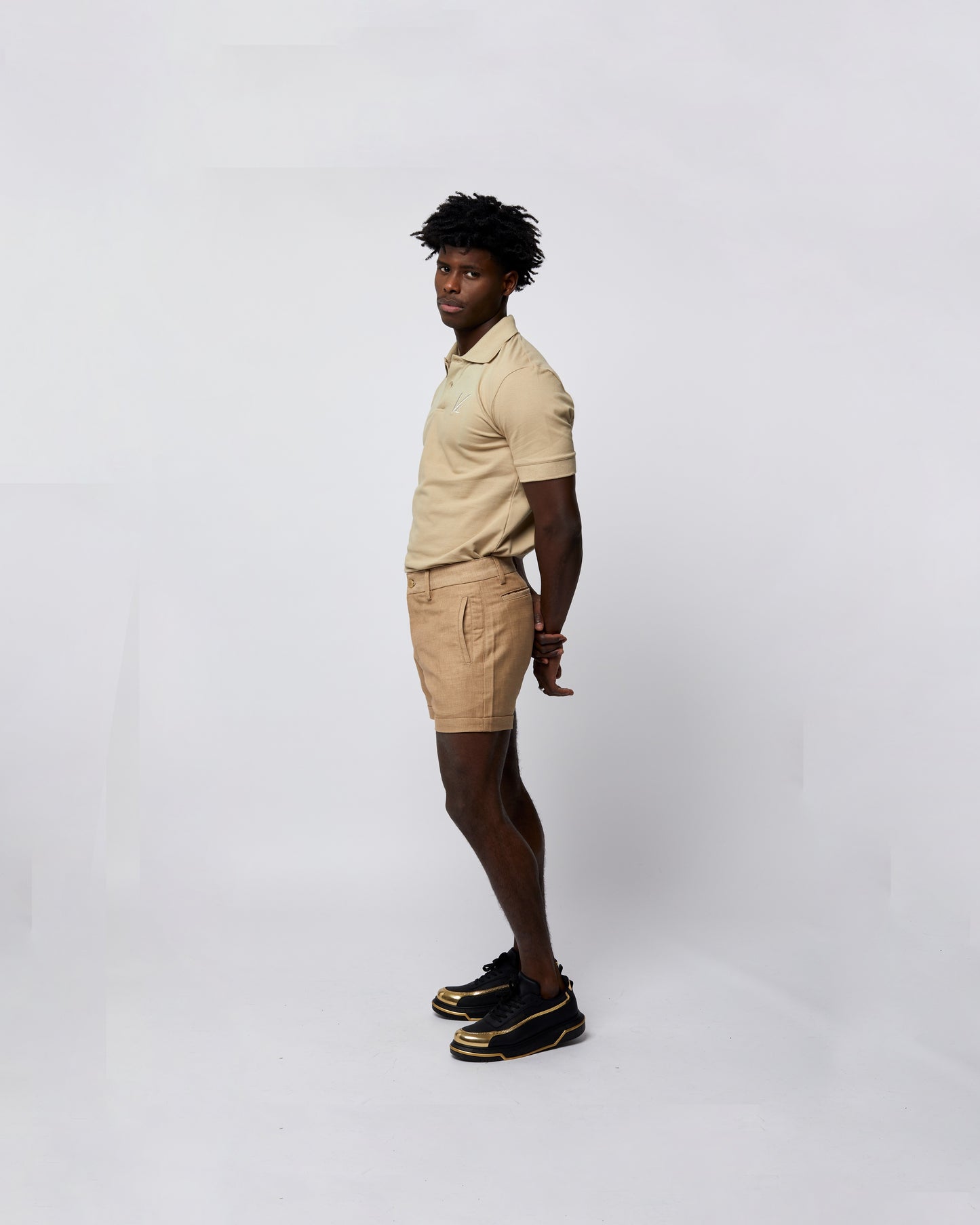 Short Sleeve Polo T-Shirt Cream