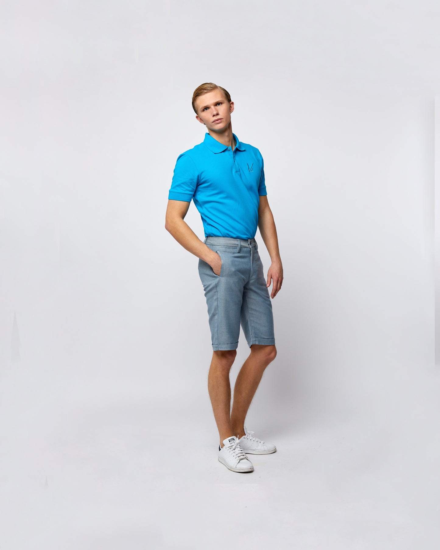 Short Sleeve Polo T-Shirt Light Blue