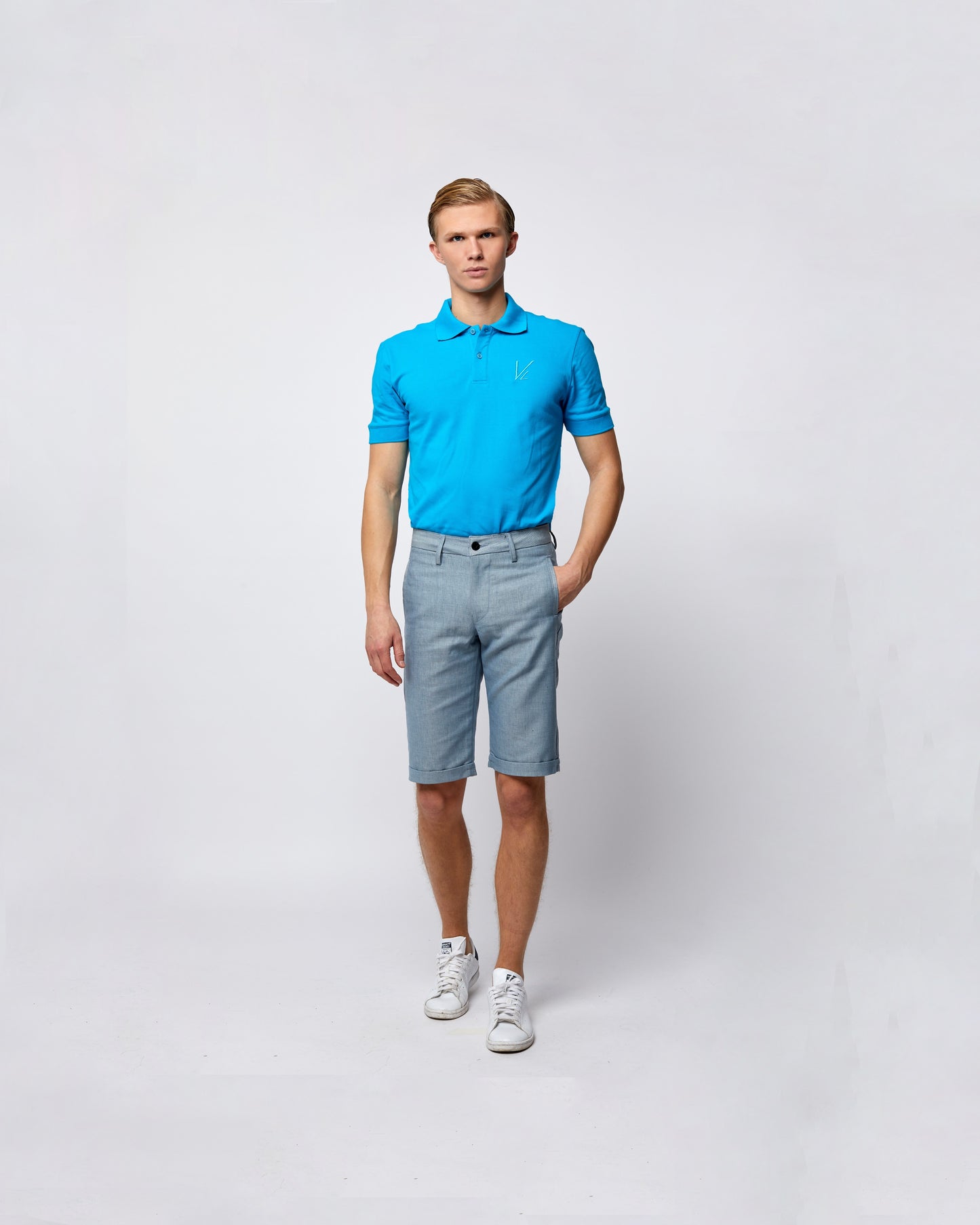 Short Sleeve Polo T-Shirt Light Blue
