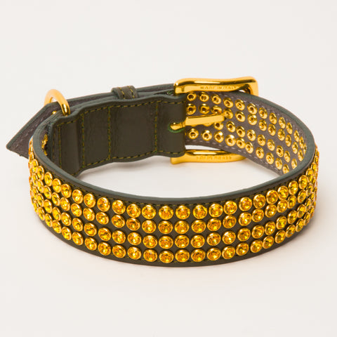 Load image into Gallery viewer, Luxury Swarovski 4 Row Sunflower Crystals Collar Medium to Large Dogs
