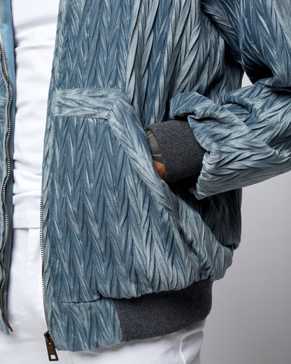Crush Velvet Jacket Sky Grey