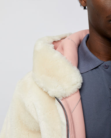 Load image into Gallery viewer, Sheepskin Men’s Reversible Jacket Pink
