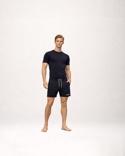 Short Sleeve Cotton T-Shirt Navy Blue