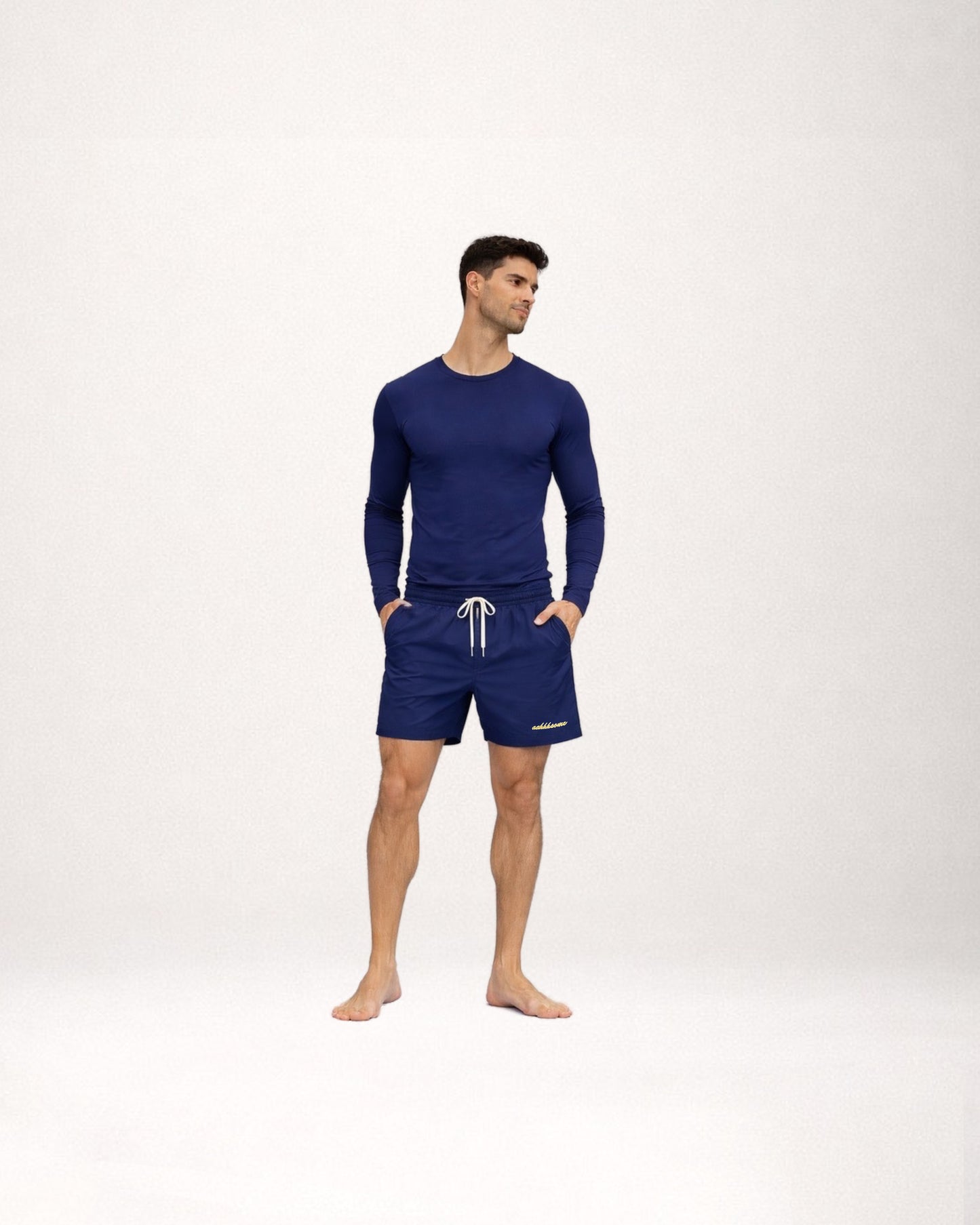 Long Sleeve Cotton T-Shirt  Navy Blue