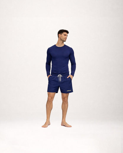 Long Sleeve Cotton T-Shirt  Navy Blue