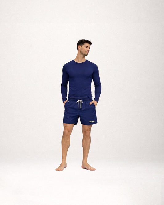 Long Sleeve Cotton T-Shirt  Navy Blue