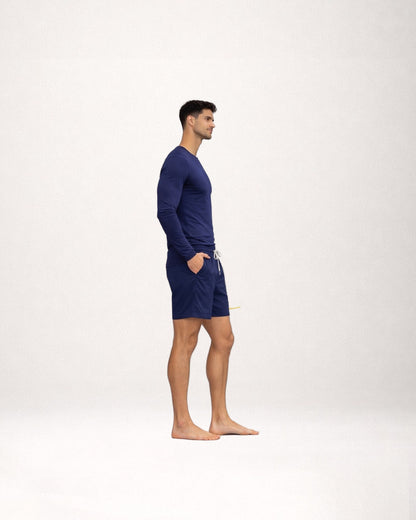 Long Sleeve Cotton T-Shirt  Navy Blue