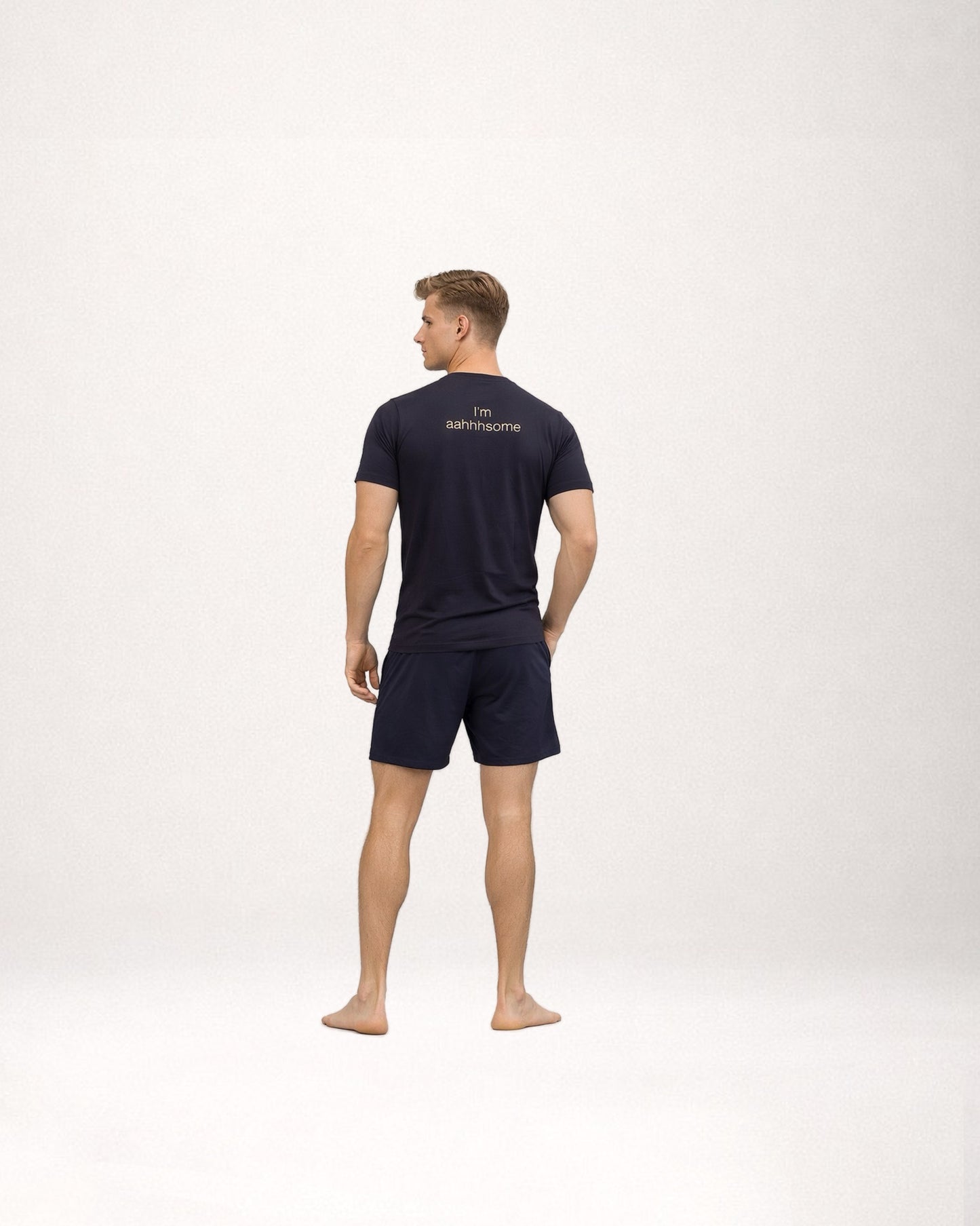 Short Sleeve Cotton T-Shirt Navy Blue