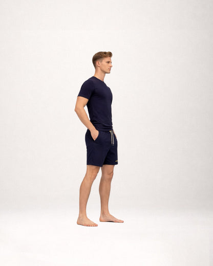 Short Sleeve Cotton T-Shirt Navy Blue