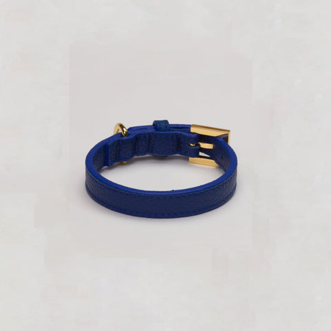 Load image into Gallery viewer, Luxury Leather Dog Collar Royal Blue, Tea cup, Toy & Small Dogs
