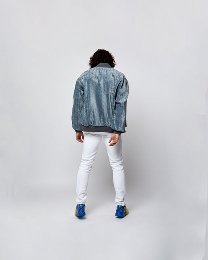 Crush Velvet Jacket Sky Grey