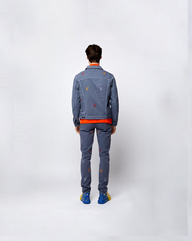 Load image into Gallery viewer, Denim Trucker Jacket Slate Grey
