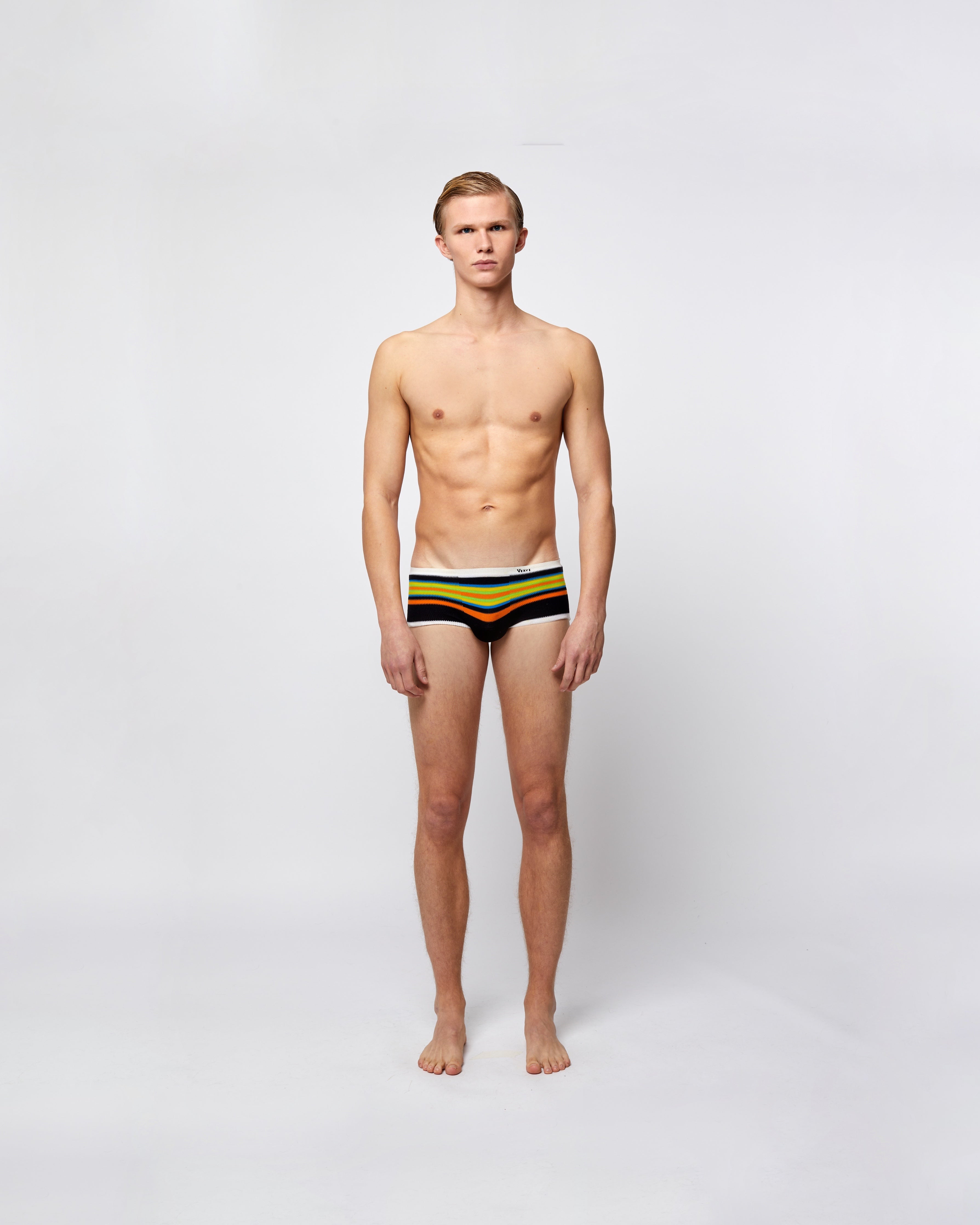 Men's Retro Underwear Black Rainbow