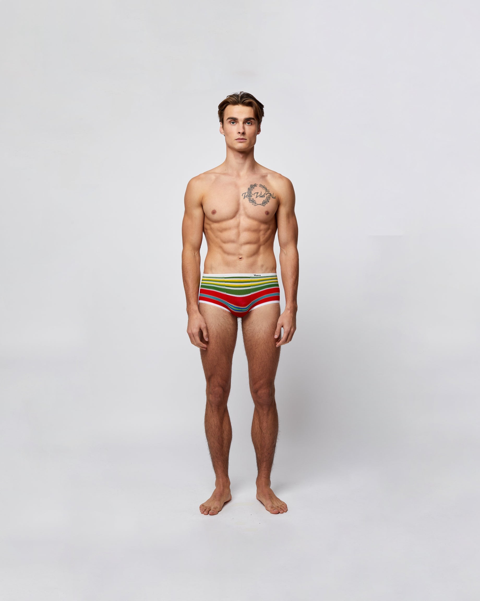 Men's Retro Underwear Blood Red Rainbow