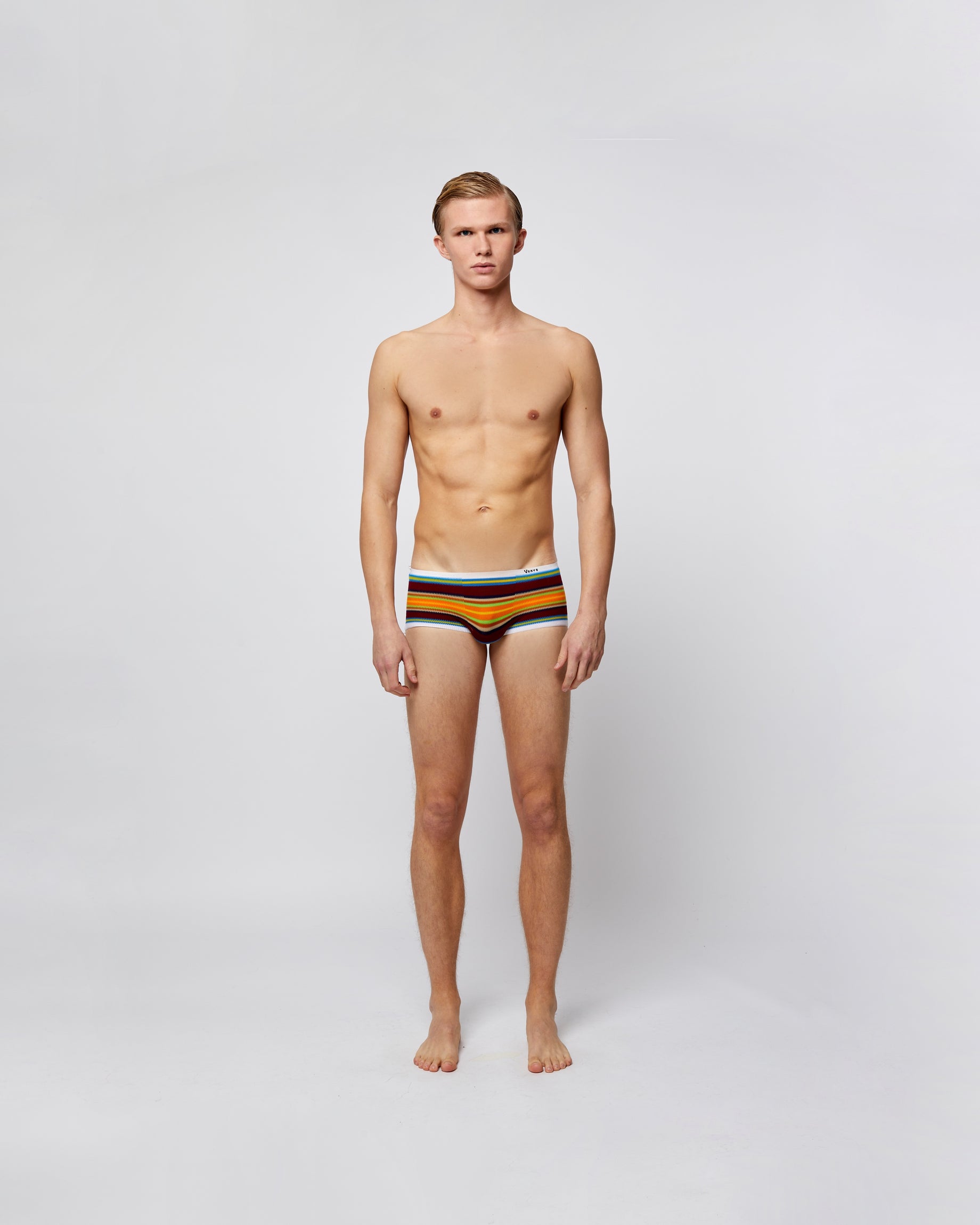 Men's Retro Underwear Chocolate Brown  Rainbow