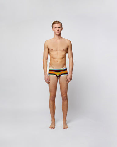 Load image into Gallery viewer, Men's Retro Underwear Chocolate Brown  Rainbow
