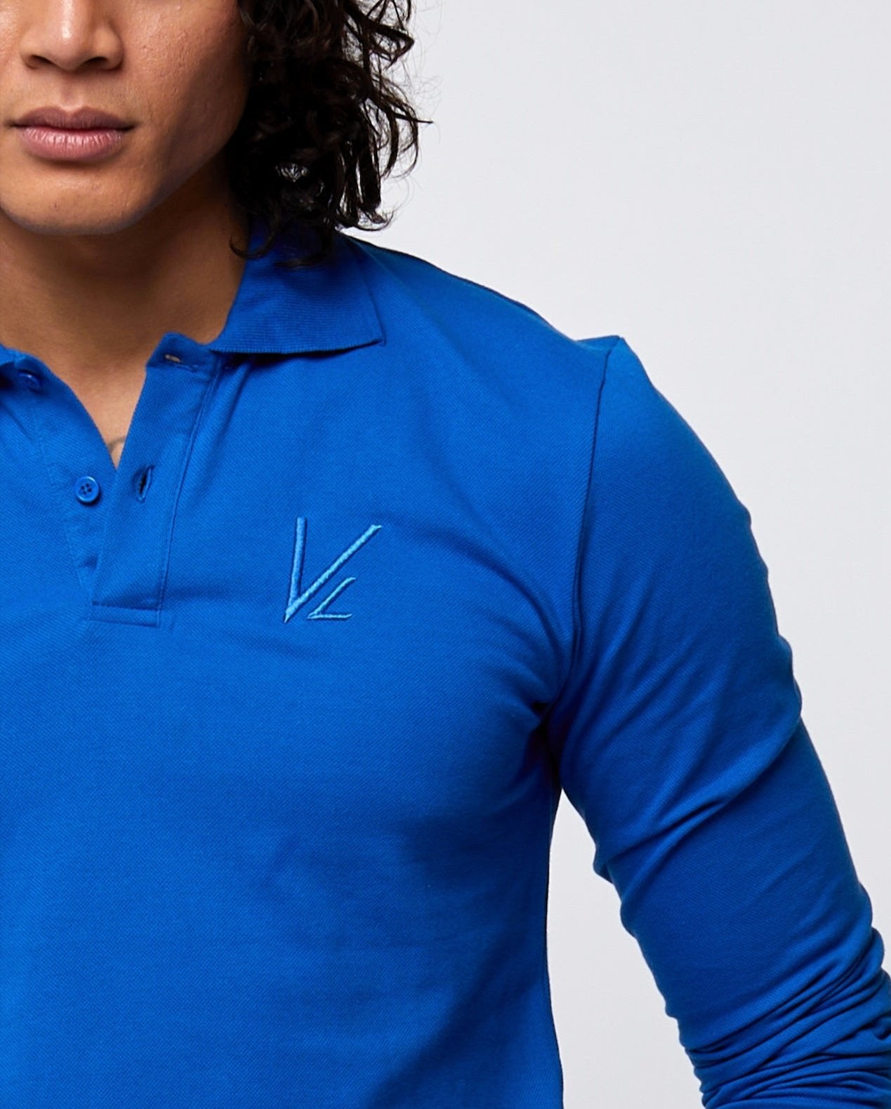 Long Sleeve Polo T-Shirt  Dark Blue