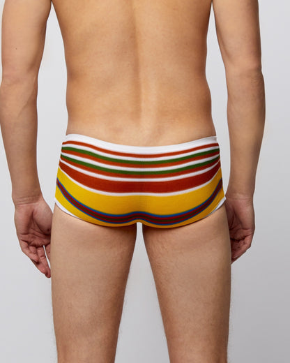 Men's Retro Underwear Mustard Rainbow