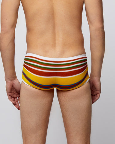 Load image into Gallery viewer, Men's Retro Underwear Mustard Rainbow
