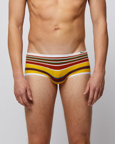 Load image into Gallery viewer, Men's Retro Underwear Mustard Rainbow
