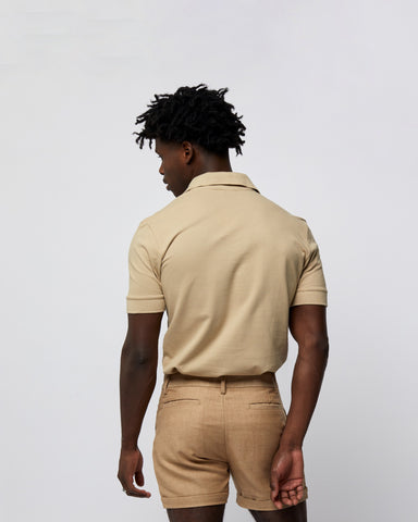 Load image into Gallery viewer, Short Sleeve Polo T-Shirt Cream
