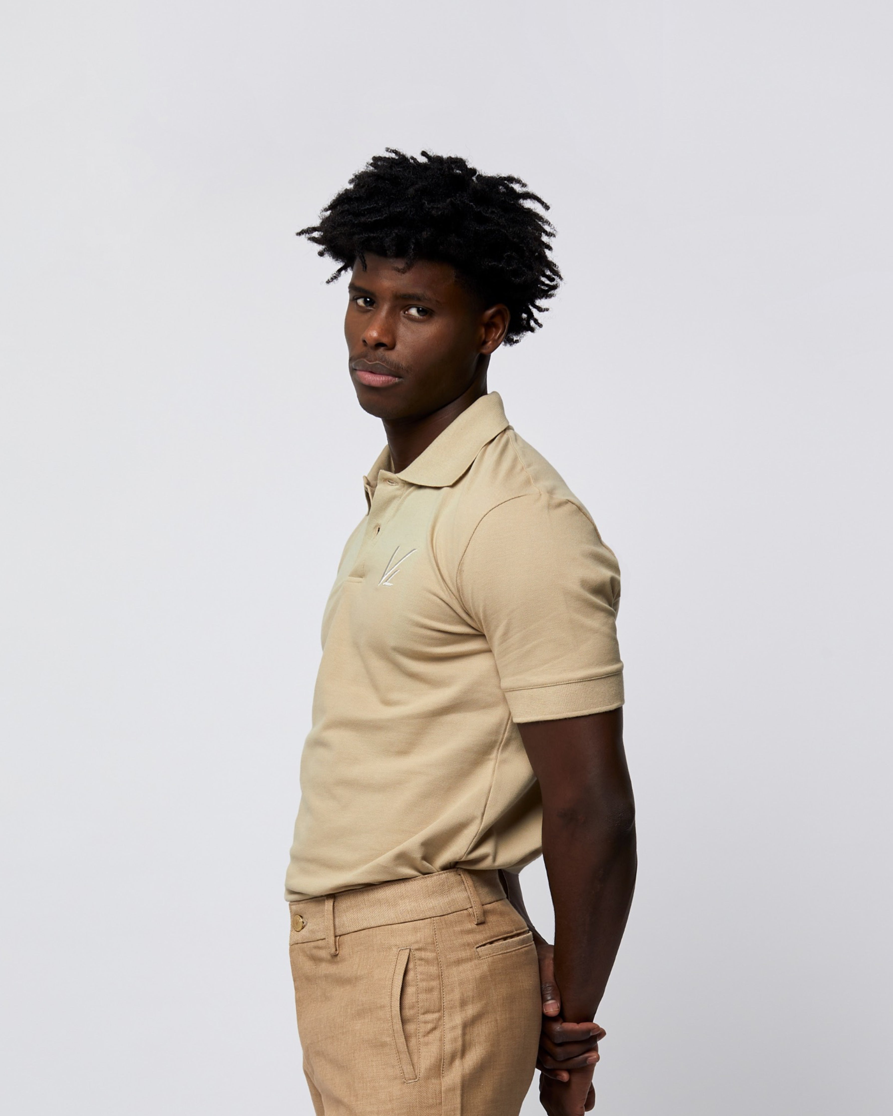 Short Sleeve Polo T-Shirt Cream