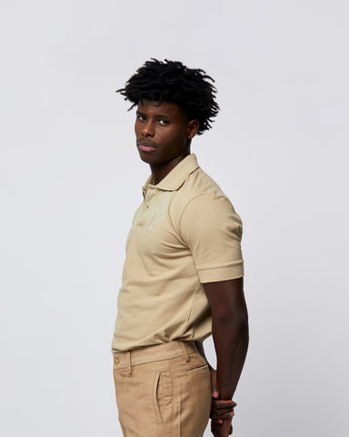 Load image into Gallery viewer, Short Sleeve Polo T-Shirt Cream
