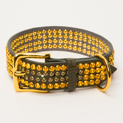 Load image into Gallery viewer, Luxury Swarovski 4 Row Sunflower Crystals Collar Medium to Large Dogs
