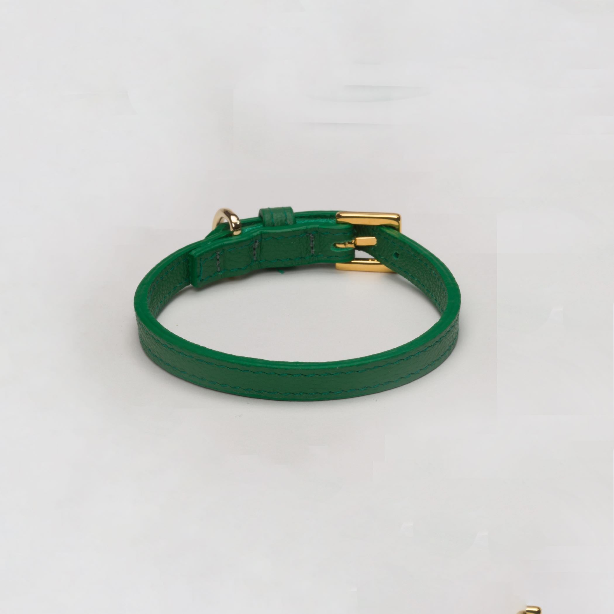 Racing Green Luxury Dog Collar Small Tea cup, Toy & Small Dogs