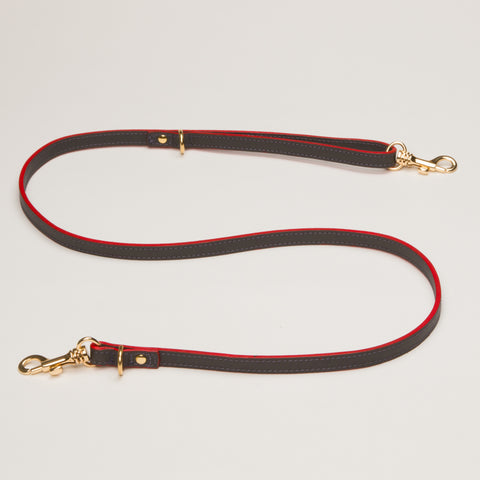 Load image into Gallery viewer, Luxury Leather Dog Collar Red on Grey  Medium & Large Dogs
