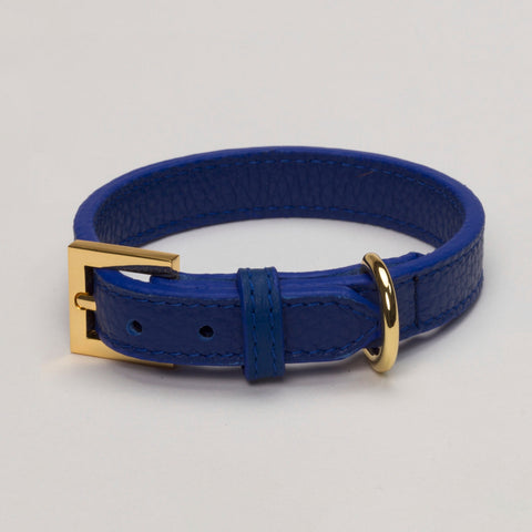 Load image into Gallery viewer, Leather Collar Royal Blue, Kitten & Cats
